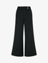 Pantalon ample taille haute élastiquée - Noir - 1