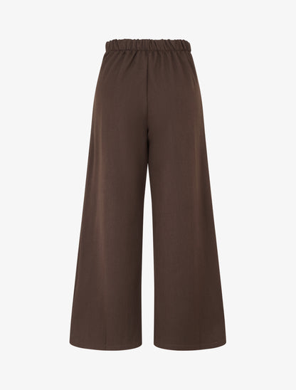 Pantalon à pont à boutons décoratifs - Marron - 2