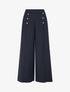 Pantalon pont coupe droite - Marine - 1