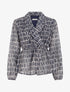 Blouse imprimée à col cache-coeur - Marine - 1