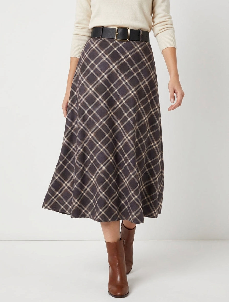 Schotse ruit midirok - Marine