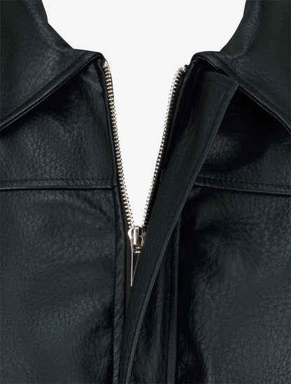 Veste simili ample style bomber - Noir - 3