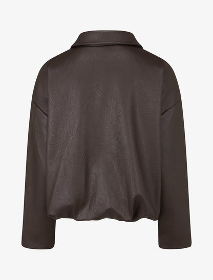 Bomber en simili coupe boule - Marron - 2
