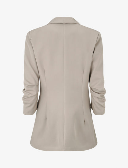 Veste droite à col rond et épaulettes - Rose - 2