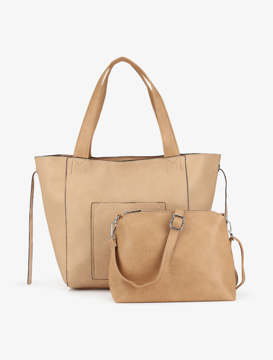 Sac cabas et pochette Julienne - Taupe - 5