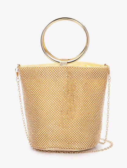Sac seau à strass - Or - 3