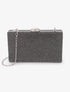 Minaudière rectangulaire à strass - Noir - 1