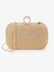 Minaudière à strass et fermoir bague - Or - 5