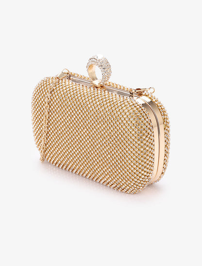 Minaudière à strass et fermoir bague - Or - 2