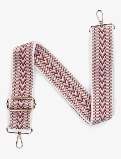 Bandoulière réglable en tissu motif en V - Rouge - 1