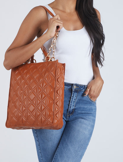 Sac cabas Virginie - Camel - 5