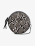 Minaudière ronde à imprimé python - Noir - 1