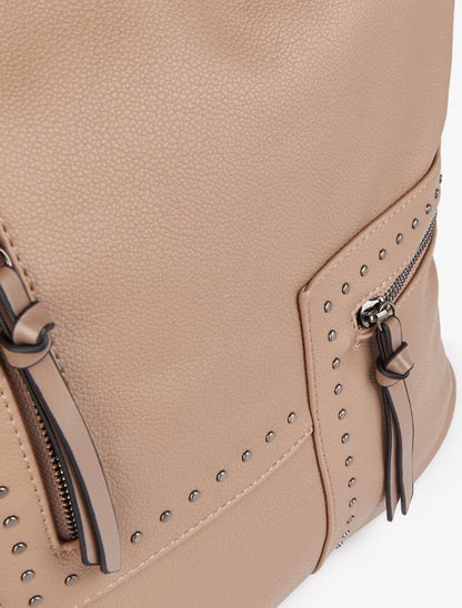 Sac cabas clouté Katia - Taupe - 4