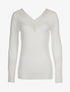 Top fin col dentelle - Blanc - 1