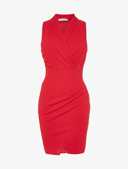 robe unie bas portefeuille - rouge - 3
