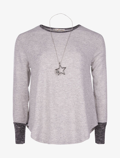 Pull manches grises - gris - 1