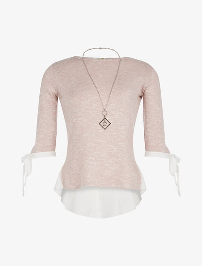 Pull dos voile - rose pâle - 1