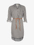 Robe chemise à rayures ceinturée - noir - 1