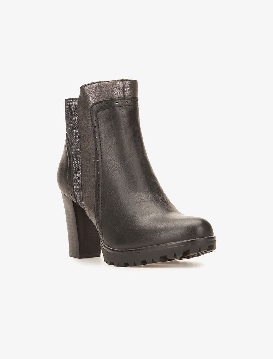 Bottines texturées - noir - 2