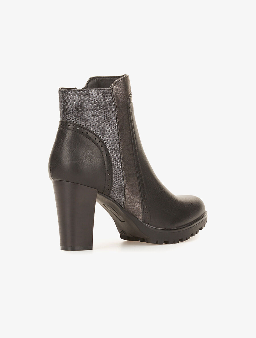 Bottines texturées - noir - 4