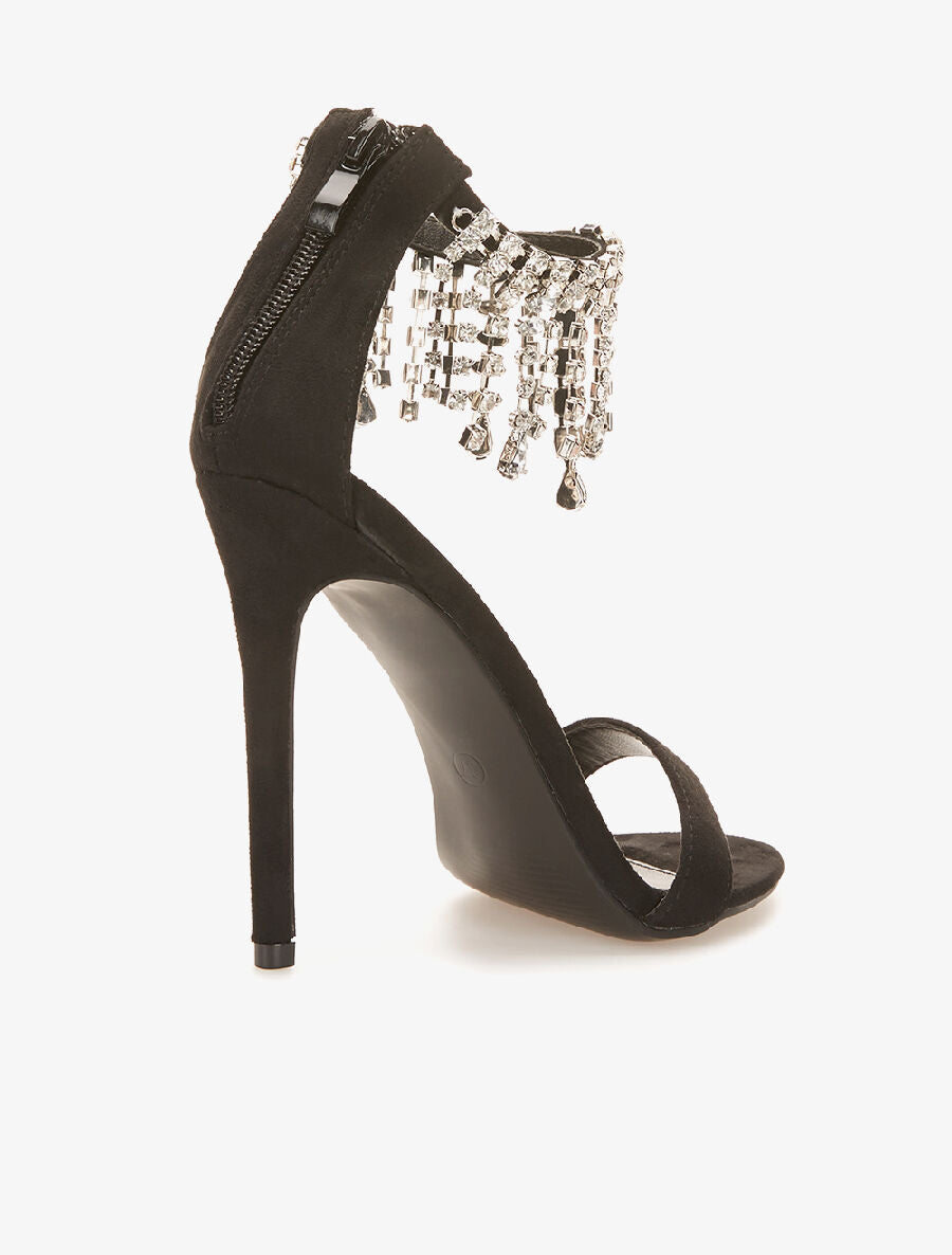 Peep-toes cascade de strass - noir - 4