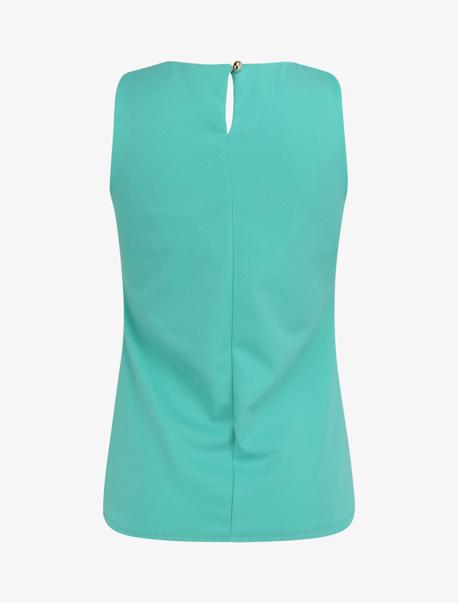 Top droit sans manches à col lanières - Turquoise - 2