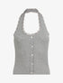 Top slim dos nu et dentelle - Gris chiné - 4