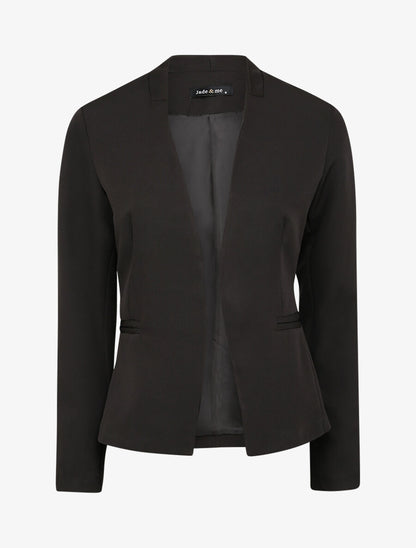 Veste unie ajustée - Noir - 4