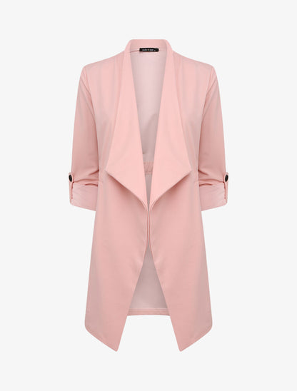 Trench droit mi-long uni - Rose poudré - 1