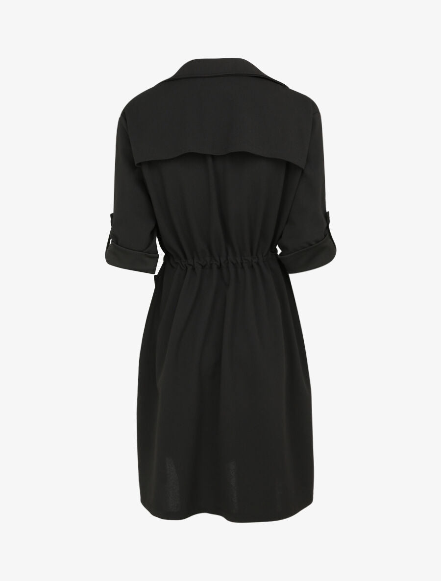 Trench fluide uni - Noir - 2