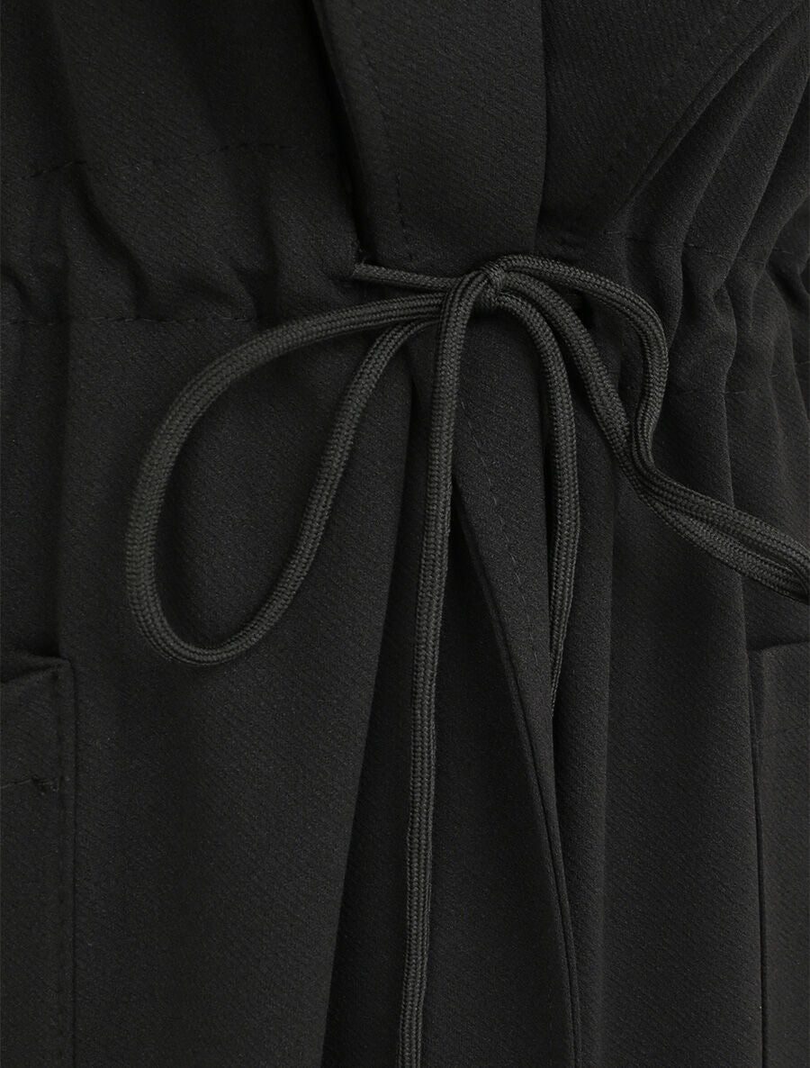 Trench fluide uni - Noir - 3