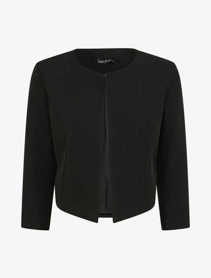 Veste droite uni manches 3/4 - Noir - 1