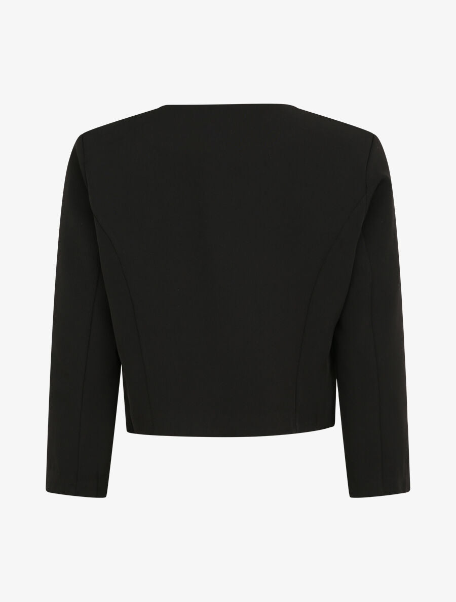 Veste droite uni manches 3/4 - Noir - 2