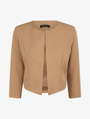 Veste droite uni manches 3/4 - Beige - 1