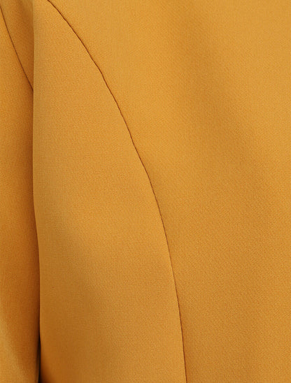 Veste droite uni manches 3/4 - Moutarde - 3