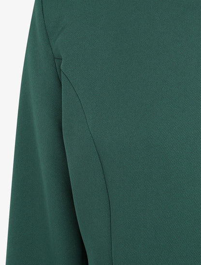 Veste droite uni manches 3/4 - Vert émeraude - 3