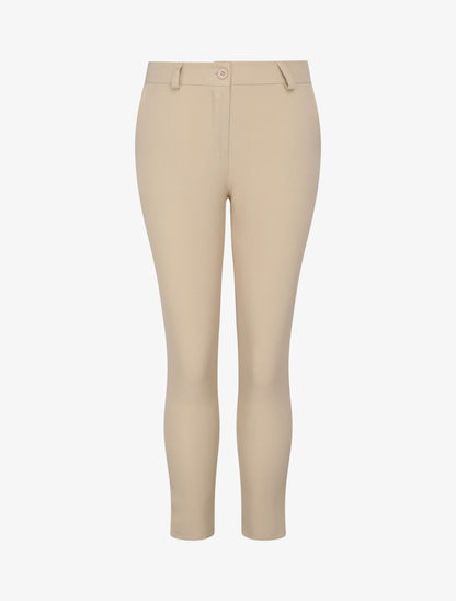 Pantalon slim 7/8 taille standard - Beige - 1