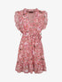 Robe patineuse mi-longue imprimé roses - Rose - 1