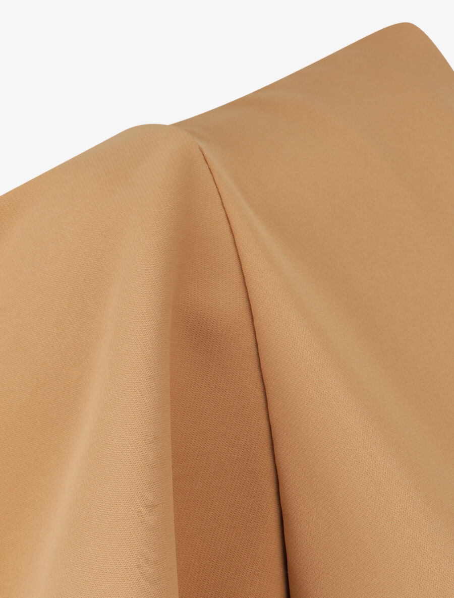 Robe fluide à encolure cache-coeur - Camel - 3