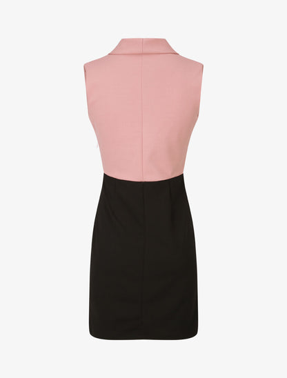 Robe à col cache-coeur et bords fendu - Rose - 2