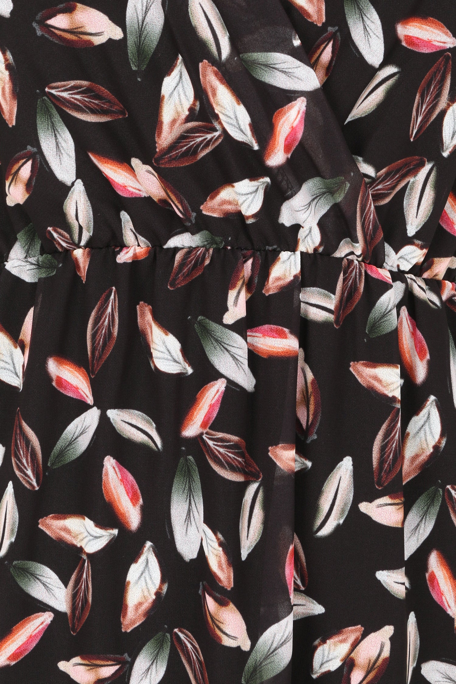 Robe imprimé feuilles à bretelles à détail noeud - Noir - 3
