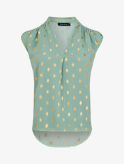 Top droit sans manches à imprimé pois irisés - Vert d&