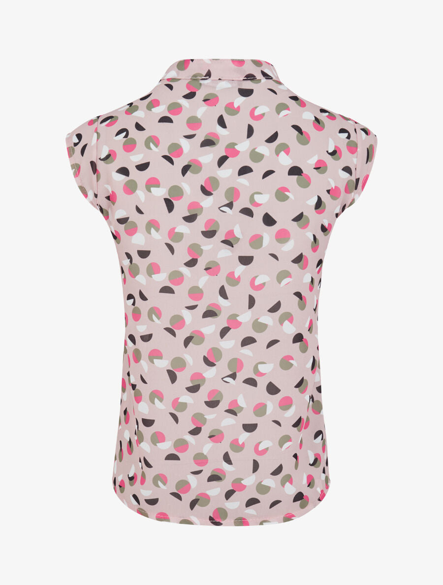 Top droit sans manches à imprimé pois stylisés - Rose poudré - 2