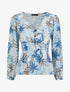 Top élastiqué imprimé tropical - Bleu - 4