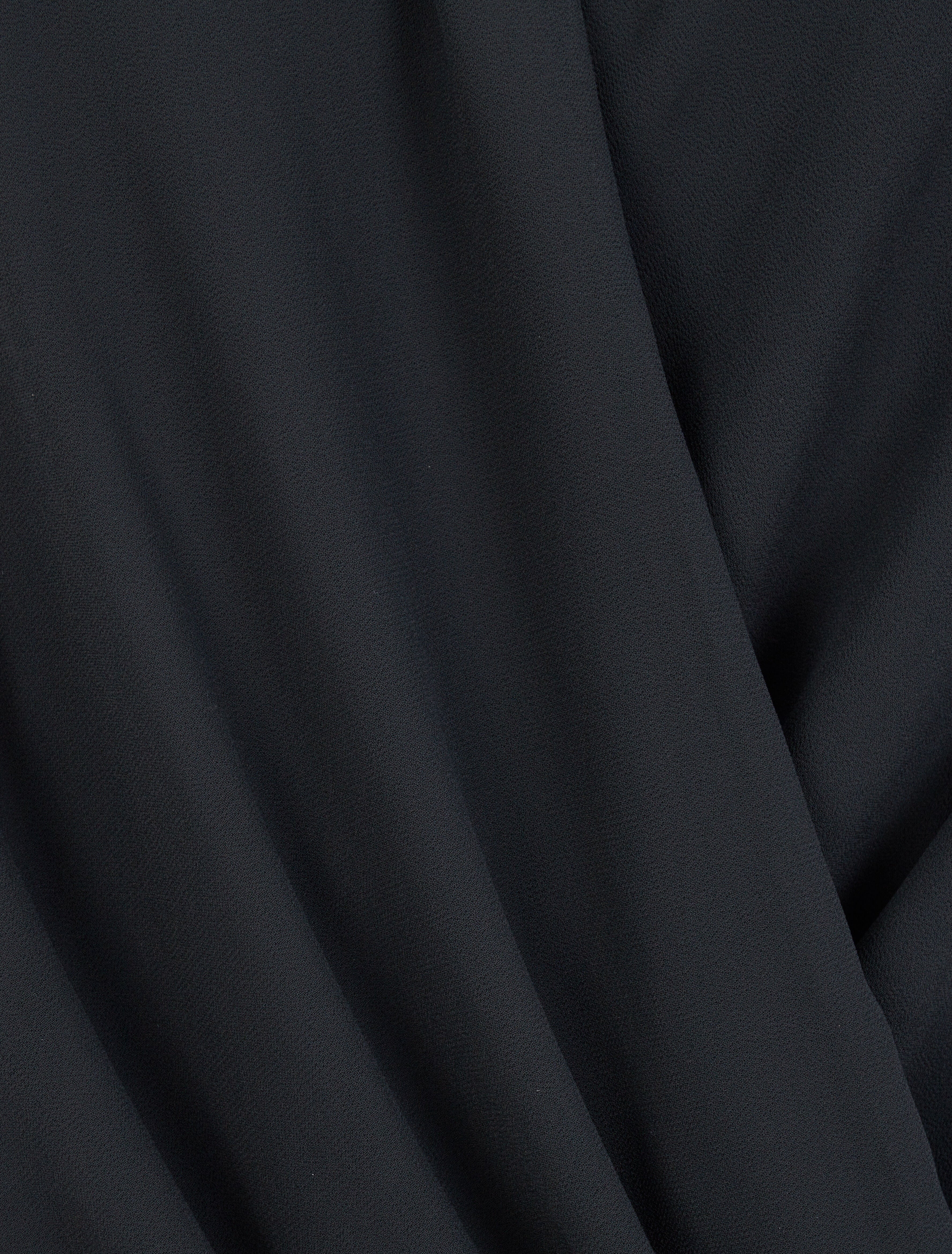 Blouse droite unie drapée - Noir - 3