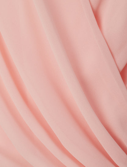 Blouse droite unie drapée - Rose poudré - 3