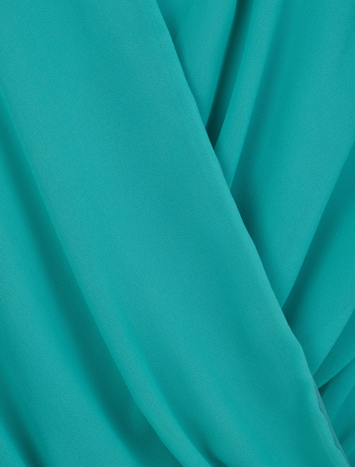 Blouse droite unie drapée - Vert menthe - 3