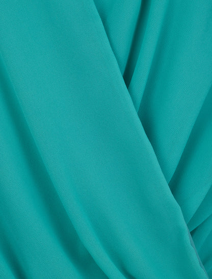 Blouse droite unie drapée - Vert menthe - 3