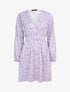 Robe imprimé fleurs de cerisier à détail crochet - Lilas - 4