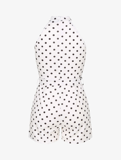 Combishort ajustée à pois - Blanc - 2